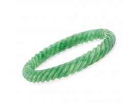 Carved Jade Bangle Bracelet. 7.5"