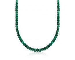 90.00 ct. t.w. Emerald Bead Necklace with Sterling Silver