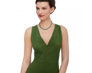 90.00 ct. t.w. Emerald Bead Necklace with Sterling Silver