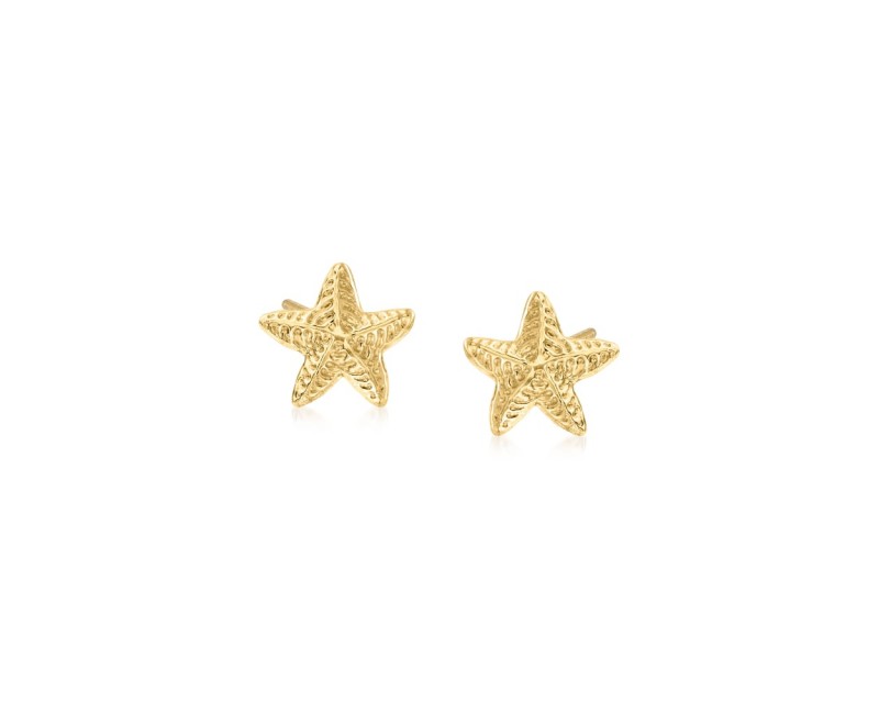 Child's 14kt Yellow Gold Starfish Stud Earrings
