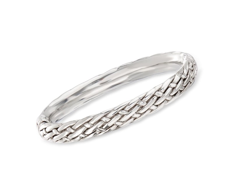 Sterling Silver Basketweave Bangle Bracelet Sterling Silver Basketweave Bangle Bracelet
