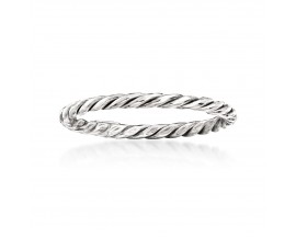 18kt White Gold Rope Ring