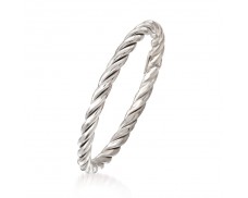 18kt White Gold Rope Ring