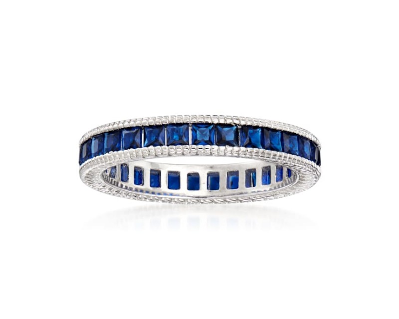 1.40 ct. t.w. Simulated Sapphire Eternity Band in Sterling Silver 1.40 ct. t.w. Simulated Sapphire Eternity Band in Sterling Silver