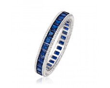 1.40 ct. t.w. Simulated Sapphire Eternity Band in Sterling Silver