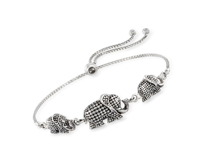 Italian Sterling Silver Cylinder Bead Bolo Bracelet Italian Sterling Silver Cylinder Bead Bolo Bracelet