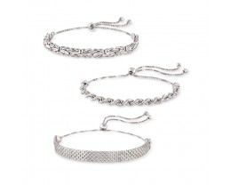 Sterling Silver Jewelry Set: Multi-Link Bolo Bracelets