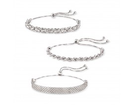 Sterling Silver Jewelry Set: Multi-Link Bolo Bracelets