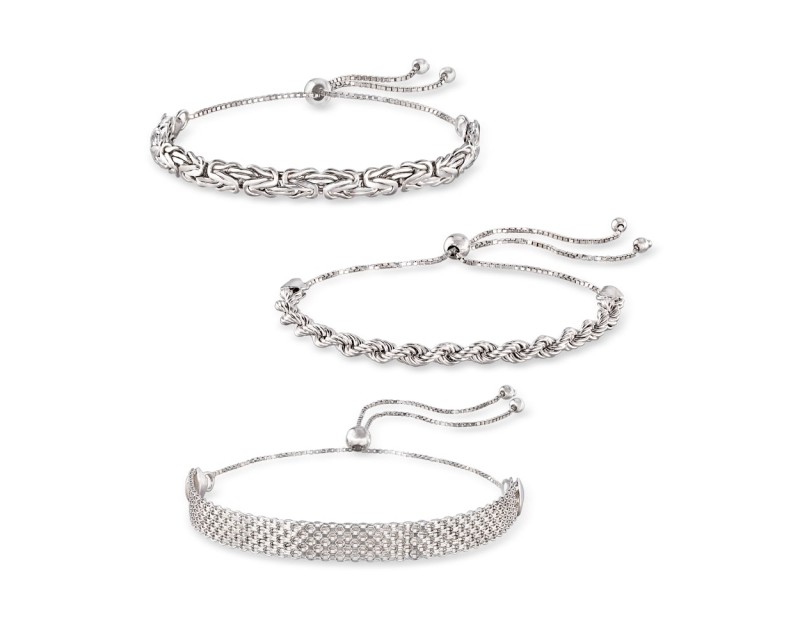 Sterling Silver Jewelry Set: Multi-Link Bolo Bracelets Sterling Silver Jewelry Set: Multi-Link Bolo Bracelets
