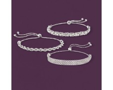 Sterling Silver Jewelry Set: Multi-Link Bolo Bracelets