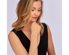 .25 ct. t.w. Diamond Bar Bangle Bracelet in Sterling Silver and 18kt Yellow Gold Over Sterling Silver