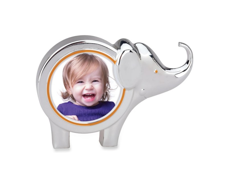 Reed & Barton "Jungle Parade" Enamel and Silver Plate Elephant Round Frame Reed & Barton "Jungle Parade" Enamel and Silver Plate Elephant Round Frame