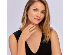 1.90 Carat Peridot and Diamond-Accented Ring in Sterling Silver