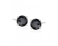 1.00 ct. t.w. Black Diamond Stud Earrings in Sterling Silver