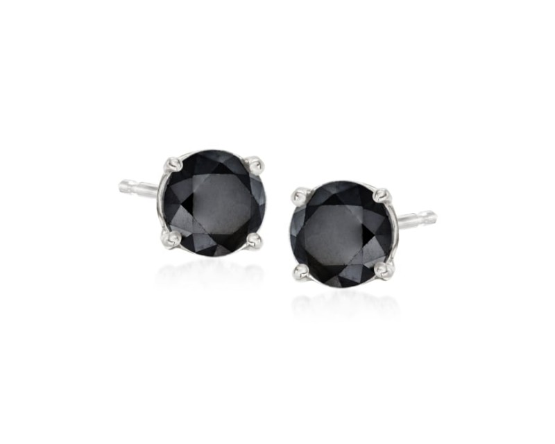 1.00 ct. t.w. Black Diamond Stud Earrings in Sterling Silver 1.00 ct. t.w. Black Diamond Stud Earrings in Sterling Silver