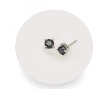 1.00 ct. t.w. Black Diamond Stud Earrings in Sterling Silver