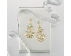 45.25 ct. t.w. Prasiolite and 3.10 ct. t.w. White Topaz Chandelier Earrings in 18kt Gold Over Sterling