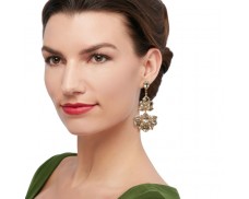 45.25 ct. t.w. Prasiolite and 3.10 ct. t.w. White Topaz Chandelier Earrings in 18kt Gold Over Sterling