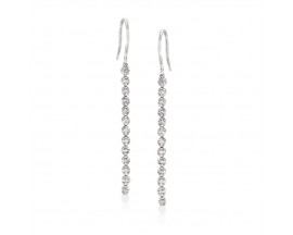 .50 ct. t.w. Diamond Linear Drop Earrings in Sterling Silver