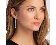 .50 ct. t.w. Diamond Linear Drop Earrings in Sterling Silver