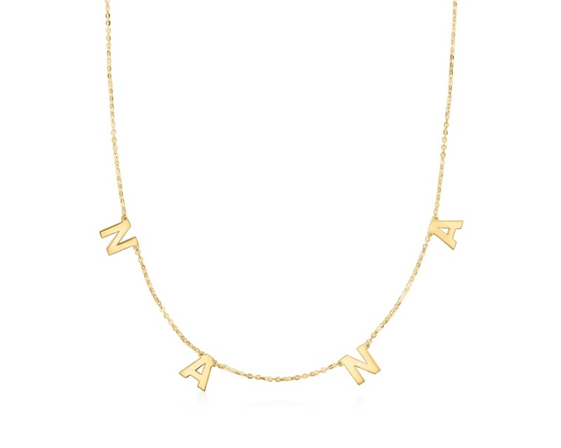 14kt Yellow Gold "Nana" Charm Necklace. 16" 14kt Yellow Gold "Nana" Charm Necklace. 16"